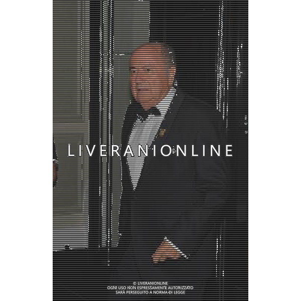 FIFA President Sepp Blatter arrives to attend The Football Association\'s 150th Anniversary Gala Dinner at the Grand Connaught Rooms in central London on October 26, 2013. The Football Association was founded 150 years ago on October 26, 1863. The event marks the day when a group of men representing a dozen London and suburban clubs met at the Freemason\'s Tavern in London, to draw up the rules of a sport that went on to become the most popular in the world. ©photoshot/AGENZIA ALDO LIVERANI SAS - ITALY ONLY - Cena di gala per celebrare il 150mo Anniversario della Federcalcio al Grand Connaught Rooms di Londra