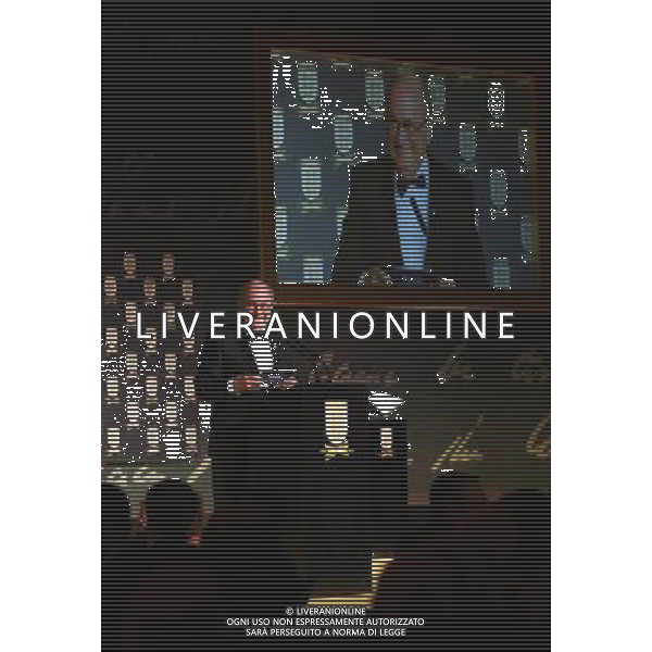 FIFA President Joseph S. Blatter smiles on stage during the FA150 Gala Dinner commemorating the Football Association\'s 150th year at the Grand Connaught Rooms on October 26, 2013 in London, England. ©photoshot/AGENZIA ALDO LIVERANI SAS - ITALY ONLY - Cena di gala per celebrare il 150mo Anniversario della Federcalcio al Grand Connaught Rooms di Londra