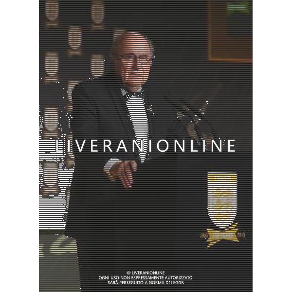 FIFA President Joseph S. Blatter talks on stage during the FA150 Gala Dinner commemorating the Football Association\'s 150th year at the Grand Connaught Rooms on October 26, 2013 in London, England. ©photoshot/AGENZIA ALDO LIVERANI SAS - ITALY ONLY - Cena di gala per celebrare il 150mo Anniversario della Federcalcio al Grand Connaught Rooms di Londra