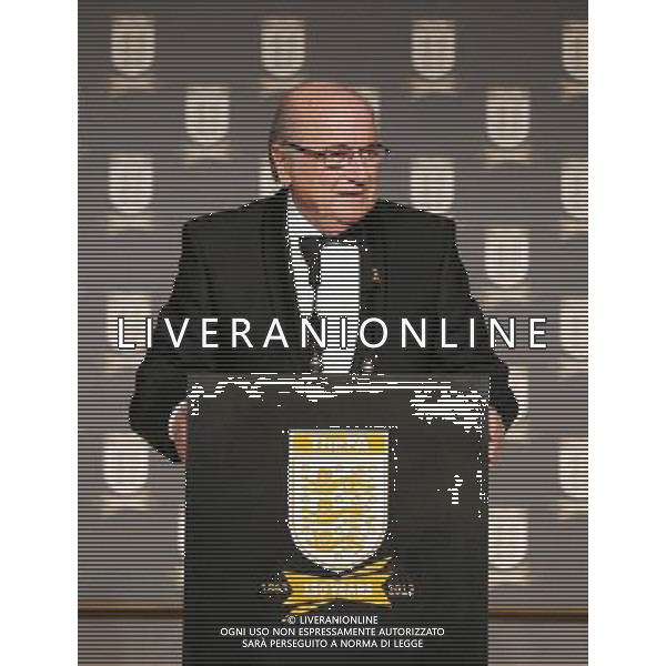 FIFA President Joseph S. Blatter talks on stage during the FA150 Gala Dinner commemorating the Football Association\'s 150th year at the Grand Connaught Rooms on October 26, 2013 in London, England. ©photoshot/AGENZIA ALDO LIVERANI SAS - ITALY ONLY - Cena di gala per celebrare il 150mo Anniversario della Federcalcio al Grand Connaught Rooms di Londra