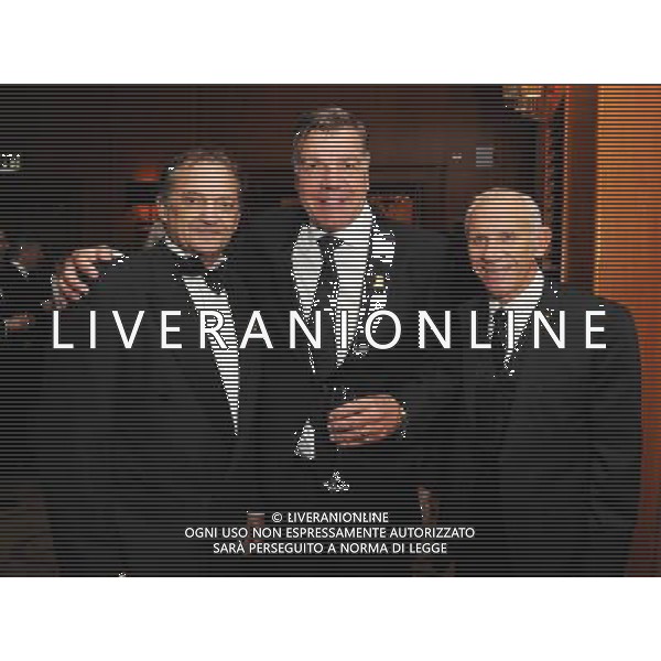 Gary Mabbutt, West Ham manager Sam Allardyce and Peter Reid pose during the FA150 Gala Dinner commemorating the Football Association\'s 150th year at the Grand Connaught Rooms on October 26, 2013 in London, England. ©photoshot/AGENZIA ALDO LIVERANI SAS - ITALY ONLY - Cena di gala per celebrare il 150mo Anniversario della Federcalcio al Grand Connaught Rooms di Londra