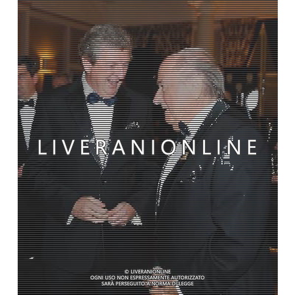 England Coach Roy Hodgson talks to Joseph Blatter, FIFA President during the FA150 Gala Dinner commemorating the Football Association\'s 150th year at the Grand Connaught Rooms on October 26, 2013 in London, England. ©photoshot/AGENZIA ALDO LIVERANI SAS - ITALY ONLY - Cena di gala per celebrare il 150mo Anniversario della Federcalcio al Grand Connaught Rooms di Londra