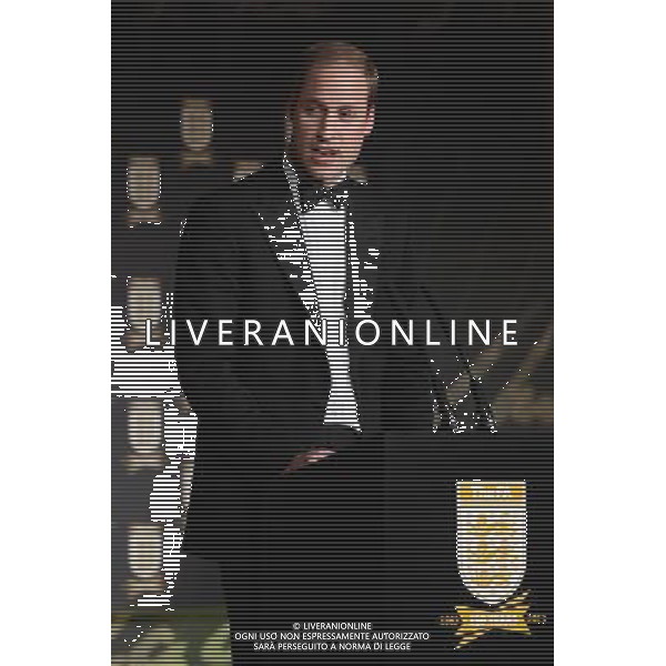 FA President Prince William, Duke of Cambridge talks on stage during the FA150 Gala Dinner commemorating the Football Association\'s 150th year at the Grand Connaught Rooms on October 26, 2013 in London, England. ©photoshot/AGENZIA ALDO LIVERANI SAS - ITALY ONLY - Cena di gala per celebrare il 150mo Anniversario della Federcalcio al Grand Connaught Rooms di Londra