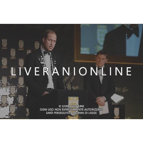 FA President Prince William, Duke of Cambridge talks on stage during the FA150 Gala Dinner commemorating the Football Association\'s 150th year at the Grand Connaught Rooms on October 26, 2013 in London, England. ©photoshot/AGENZIA ALDO LIVERANI SAS - ITALY ONLY - Cena di gala per celebrare il 150mo Anniversario della Federcalcio al Grand Connaught Rooms di Londra