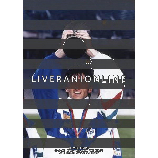 ARCHIVIO LIVERANI NELLA FOTO CHRISTIAN PANUCCI CON LA MAGLIA UNDER 21 VINCE EUROPEO AG ALDO LIVERANI SAS