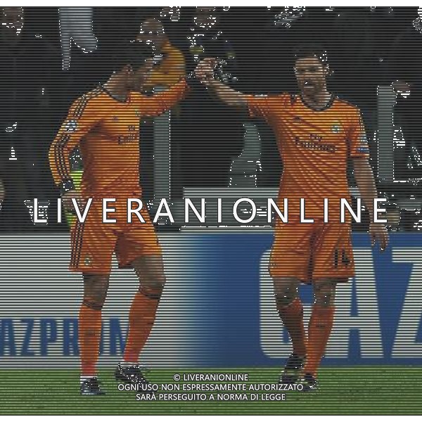 UEFA Champions League 2013/2014 Gruppo B Torino - 05.11.2013 Juventus-Real Madrid Nella Foto:ronaldo esulta con xabi alonso /Ph.Vitez-Ag. Aldo Liverani