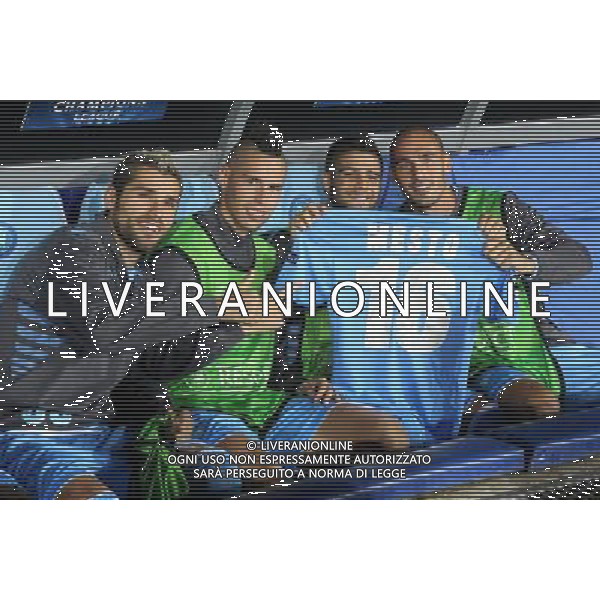 NAPOLI, OLYMPIQUE MARSEILLE NELLA FOTO: BEHRAMI, HAMSIK, INSIGNE, CANNAVARO FOTO MOSCA- AG.LIVERANI