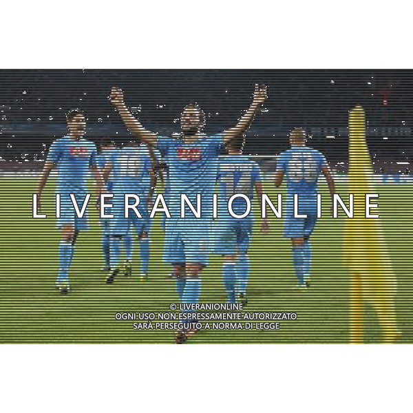 NAPOLI, OLYMPIQUE MARSEILLE NELLA FOTO: ESULTANZA HIGUAIN FOTO MOSCA- AG.LIVERANI