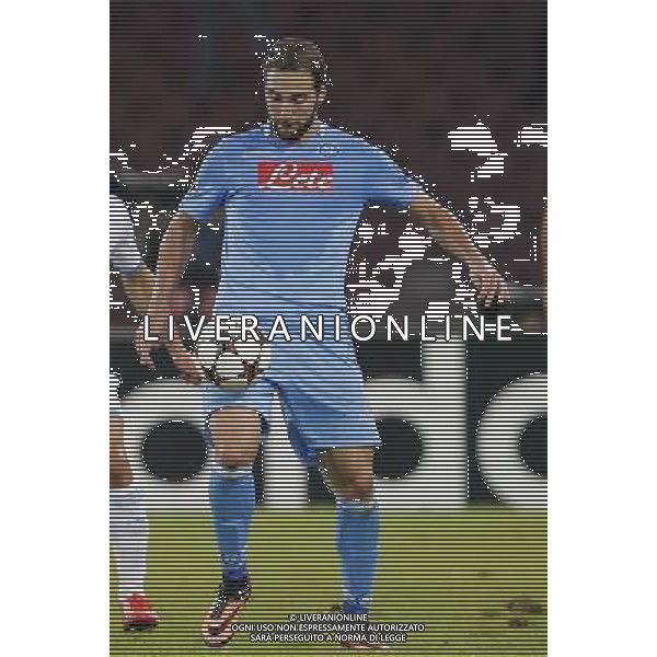 NAPOLI CALCIO NELLA FOTO: GONZALO HIGUAIN FOTO MOSCA- AG.LIVERANI NAPOLI-OLYMPIQUE MARSIGLIA CHAMPIONS LEAGUE AG ALDO LIVERANI SAS