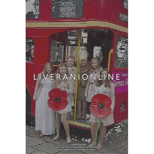 Royal British Legion\'s ambassdors Barbara Windsor and The Poppy Girls officially launch the poppy day appeal at London\'s Covent Garden. ©PHOTOSHOT/AGENZIA ALDO LIVERANI SAS - ITALY ONLY - EDITORIAL USE ONLY