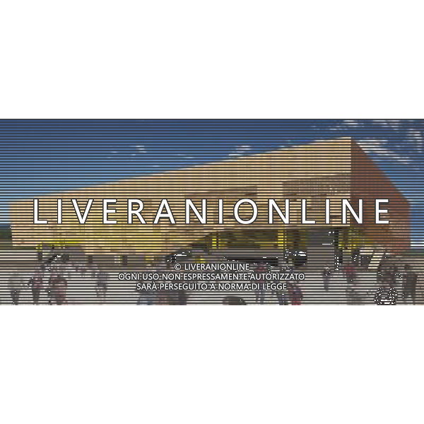 (131109) -- RIO DE JANEIRO, Nov. 9, 2013 () -- This handout rendering provided by Rio 2016 Organizing Committee shows the exterior view of Hall 4 in Rio 2016 Olympic Park. Handball and Goalball will be held in Hall 4. (/Rio 2016 Organizing Committee) ©Photoshot/Ag. Aldo Liverani s.a.s.-Only Italy-Editorial Use Only