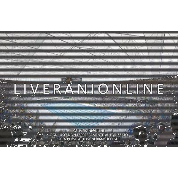 (131109) -- RIO DE JANEIRO, Nov. 9, 2013 () -- This handout rendering provided by Rio 2016 Organizing Committee shows the interior view of the Aquatic center. Swimming, Synchronized Swimming and Paralympic Swimming will take place in this venue. (/Rio 2016 Organizing Committee) ©Photoshot/Ag. Aldo Liverani s.a.s.-Only Italy-Editorial Use Only