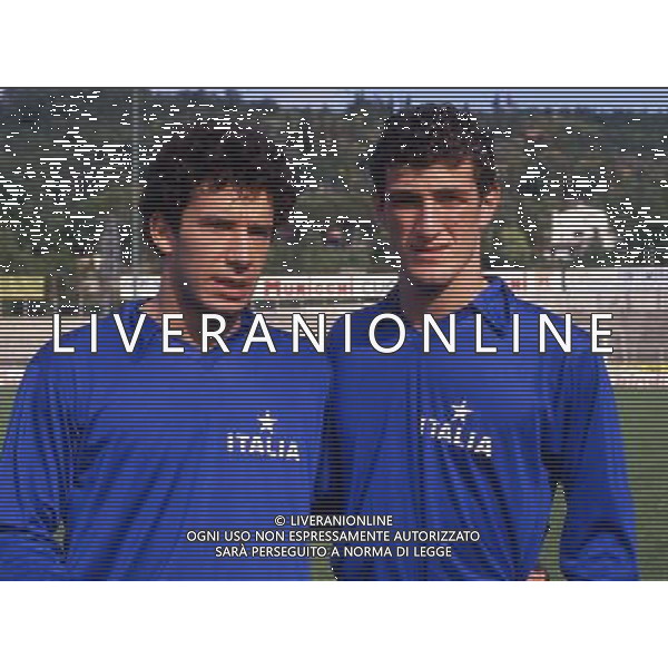 ARCHIVIO LIVERANI NELLA FOTO CIRO FERRARA CON LA MAGLIA DELLA NAZIONALE ITALIA CON GIANLUCA VIALLI AG ALDO LIVERANI SAS