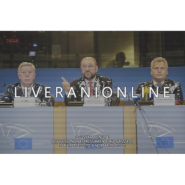 European Parliament President Martin Schulz, center, former European Parliament President Pat Cox, left, and former Polish President Aleksander Kwasniewski address the media on the findings of the European Parliament\'s monitoring mission to Ukraine, at the European Parliament in Brussels, Belgium on 13.11.2013 The mission extended till 28 November till Vilnus summit by Wiktor Dabkowski AG ALDO LIVERANI SAS ONLY ITALY