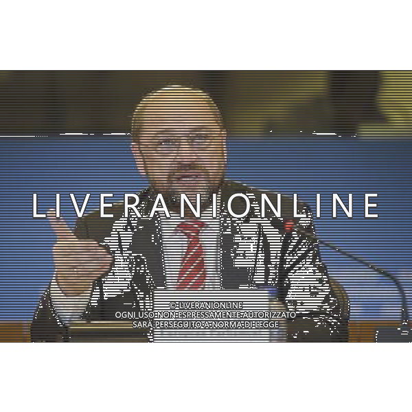 European Parliament President Martin Schulz addres the media on the findings of the European Parliament\'s monitoring mission to Ukraine, at the European Parliament in Brussels, Belgium on 13.11.2013 The mission extended till 28 November till Vilnus summit by Wiktor Dabkowski AG ALDO LIVERANI SAS ONLY ITALY