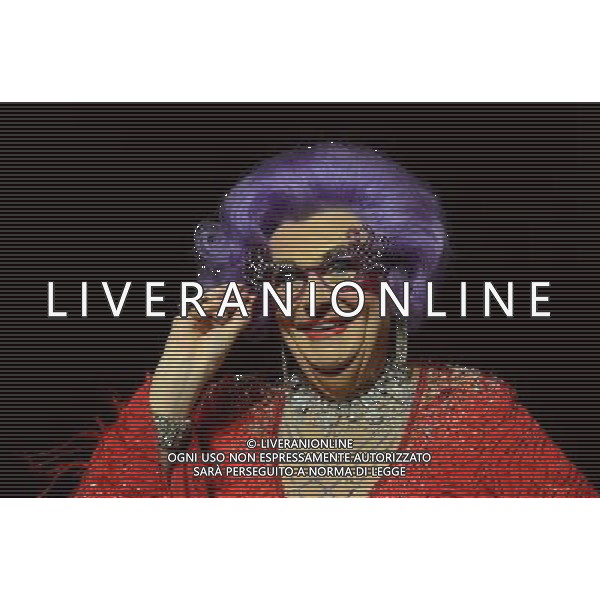 Dame Edna Everage (Barry Humphries) attends the photocall for the Barry Humphries\' Farewell Tour \'Eat Pray Laugh!\' at The London Palladium, London. 13th November 2013. AG ALDO LIVERANI SAS ONLY ITALY