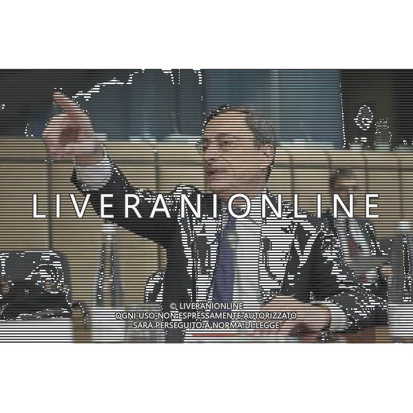 The president of the European Central Bank (ECB) Mario Draghi waits prior to Macroeconomic dialogue at political level meeting before the start of the EU Ecofin Council meeting at the EU headquarters in Brussels, Belgium on 14.11.2013 by Wiktor Dabkowski ©photoshot/AGENZIA ALDO LIVERANI SAS - ITALY ONLY - Riunione mensile dei ministri delle finanze Ecofin dell\'Unione europea a Bruxelles, in Belgio 14 novembre 2013