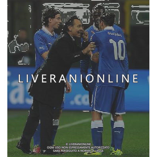 Amichevole Milano - 15.11.2013 Italia-Germania Nella Foto:prandelli con osvaldo montolivo e balotelli /Ph.Vitez-Ag. Aldo Liverani