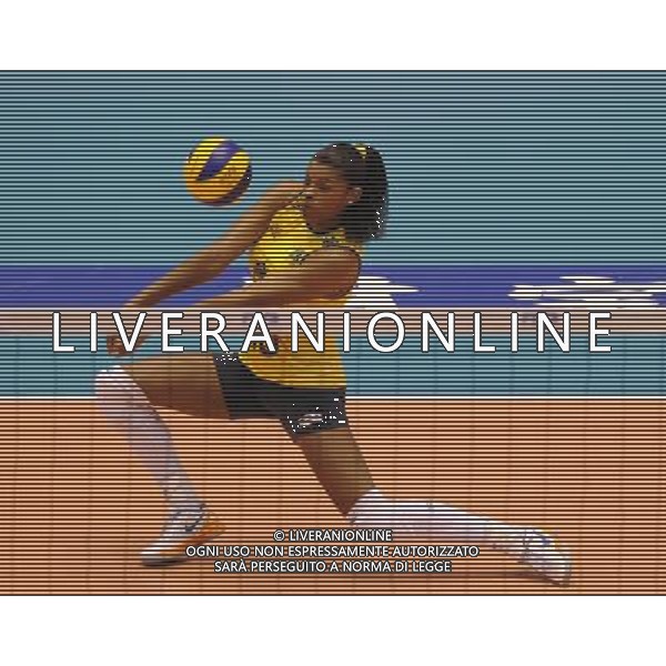 (131116) -- TOKYO, Nov. 16, 2013 () -- Fernanda Rodrigues of Brazil recieves the ball during a match against Russia at the World Grand Champions Cup 2013 at the Tokyo Metropolitan Gymnasium in Tokyo, Japan, on Nov. 16, 2013. Brazil won 3-1. (/Stringer) ©photoshot/AGENZIA ALDO LIVERANI SAS - ITALY ONLY - BRASILE - RUSSIA PALLAVOLO World Grand Champions Cup 2013 al Tokyo Metropolitan Gymnasium di Tokyo, in Giappone, il 16 novembre 2013. Brasile ha vinto 3-1.