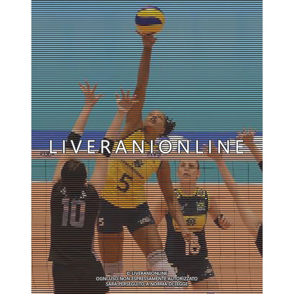 (131117) -- TOKYO, Nov. 17, 2013 () -- Adenizia (Top) of Brazil spikes the ball during the final of the 2013 FIVB World Grand Champions Cup between Japan and Brazil in Tokyo, Japan, on Nov. 17, 2013. Brazil won 3-0. (/Ma Ping) ©photoshot/AGENZIA ALDO LIVERANI SAS - ITALY ONLY - EDITORIAL USE ONLY ©PHOTOHSOT/AGENZIA ALDO LIVERANI SAS - ITALY ONLY - World Grand Champions Cup 2013 al Tokyo Metropolitan Gymnasium di Tokyo, in Giappone, novembre 2013