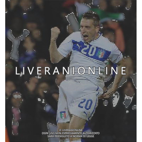 Amichevole Londra - 18.11.2013 Italia-Nigeria Nella Foto:giaccherini esulta /Ph.Vitez-Ag. Aldo Liverani