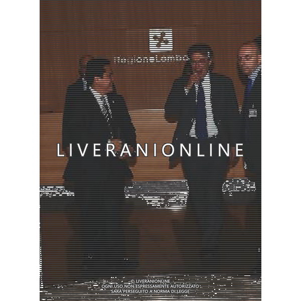 Erick Thohir e Massimo Moratti escono dal Palazzo della Regione Lombardia a Milano 20 novembre 2013 ©Gazzaniga/AGENZIA ALDO LIVERANI SAS