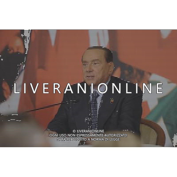 Conferenza stampa di Silvio Berlusconi in merito alla condanna per i diritti televisivi Mediaset nella sede di Forza Italia a Roma 25 novembre 2013 ©Corradetti/AGENZIA ALDO LIVERANI SAS