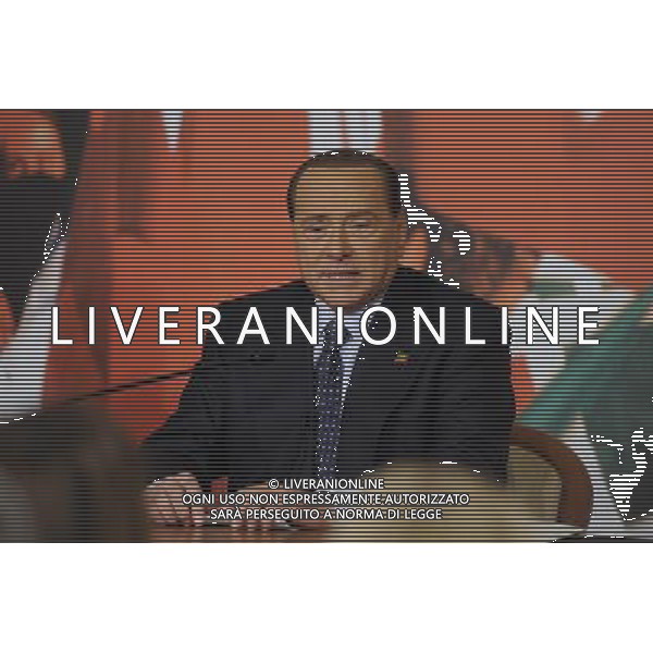 Conferenza stampa di Silvio Berlusconi in merito alla condanna per i diritti televisivi Mediaset nella sede di Forza Italia a Roma 25 novembre 2013 ©Corradetti/AGENZIA ALDO LIVERANI SAS