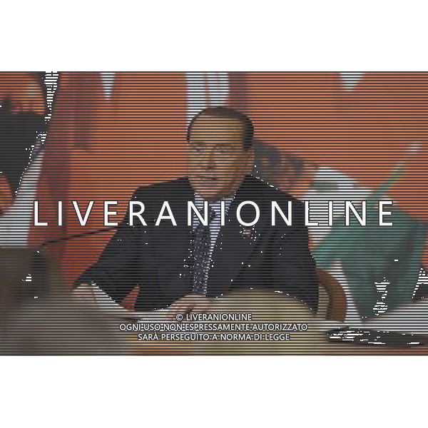 Conferenza stampa di Silvio Berlusconi in merito alla condanna per i diritti televisivi Mediaset nella sede di Forza Italia a Roma 25 novembre 2013 ©Corradetti/AGENZIA ALDO LIVERANI SAS