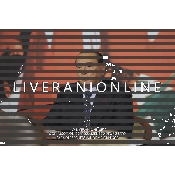 Conferenza stampa di Silvio Berlusconi in merito alla condanna per i diritti televisivi Mediaset nella sede di Forza Italia a Roma 25 novembre 2013 ©Corradetti/AGENZIA ALDO LIVERANI SAS