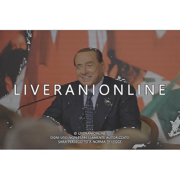 Conferenza stampa di Silvio Berlusconi in merito alla condanna per i diritti televisivi Mediaset nella sede di Forza Italia a Roma 25 novembre 2013 ©Corradetti/AGENZIA ALDO LIVERANI SAS