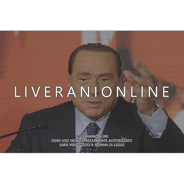 Conferenza stampa di Silvio Berlusconi in merito alla condanna per i diritti televisivi Mediaset nella sede di Forza Italia a Roma 25 novembre 2013 ©Corradetti/AGENZIA ALDO LIVERANI SAS