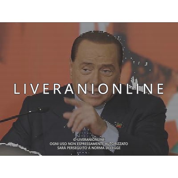 Conferenza stampa di Silvio Berlusconi in merito alla condanna per i diritti televisivi Mediaset nella sede di Forza Italia a Roma 25 novembre 2013 ©Corradetti/AGENZIA ALDO LIVERANI SAS
