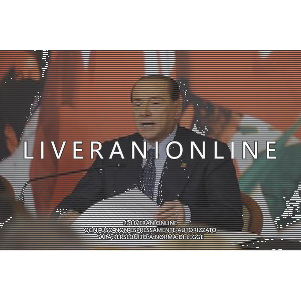 Conferenza stampa di Silvio Berlusconi in merito alla condanna per i diritti televisivi Mediaset nella sede di Forza Italia a Roma 25 novembre 2013 ©Corradetti/AGENZIA ALDO LIVERANI SAS
