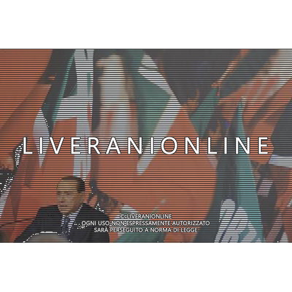 Conferenza stampa di Silvio Berlusconi in merito alla condanna per i diritti televisivi Mediaset nella sede di Forza Italia a Roma 25 novembre 2013 ©Corradetti/AGENZIA ALDO LIVERANI SAS