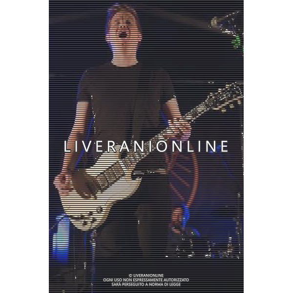 Lonely the Brave - guitarists Mark Trotter and Joel Mason, bassist Andrew Bushen, singer David Jakes and drummer Gavin \'Mo\' Edgeley performing live in concert on the longstanding US punk rock revue \'Vans Warped\' tour Saturday, Day One - Alexandra Palace, London, United Kingdom Date: 16/11/2013 AG ALDO LIVERANI SAS ONLY ITALY