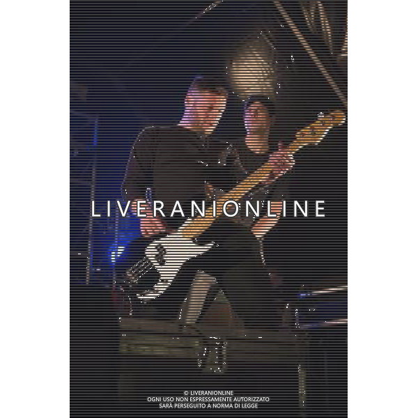 Lonely the Brave - guitarists Mark Trotter and Joel Mason, bassist Andrew Bushen, singer David Jakes and drummer Gavin \'Mo\' Edgeley performing live in concert on the longstanding US punk rock revue \'Vans Warped\' tour Saturday, Day One - Alexandra Palace, London, United Kingdom Date: 16/11/2013 AG ALDO LIVERANI SAS ONLY ITALY