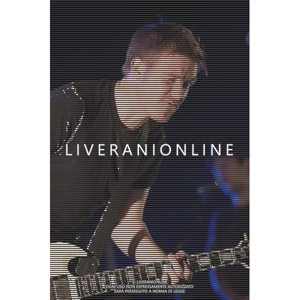 Lonely the Brave - guitarists Mark Trotter and Joel Mason, bassist Andrew Bushen, singer David Jakes and drummer Gavin \'Mo\' Edgeley performing live in concert on the longstanding US punk rock revue \'Vans Warped\' tour Saturday, Day One - Alexandra Palace, London, United Kingdom Date: 16/11/2013 AG ALDO LIVERANI SAS ONLY ITALY
