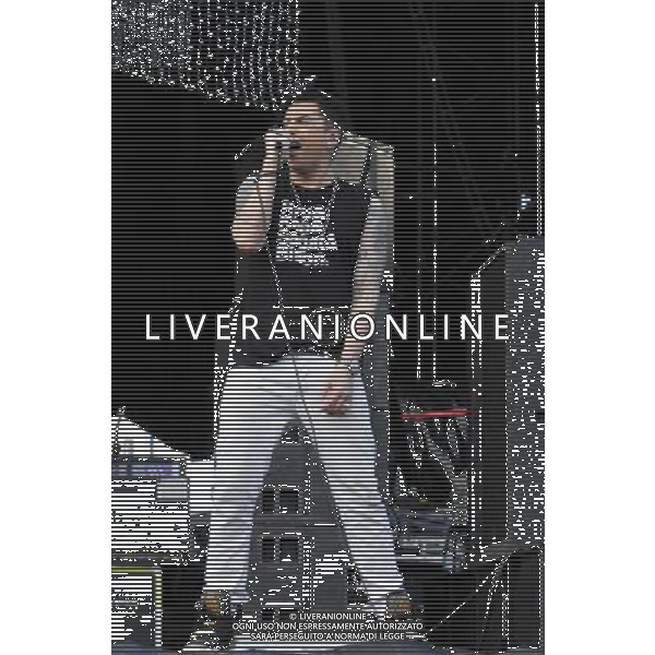 Lostprophets performing live at Leeds Festival, Bramham Park, Leeds on 28th August 2010. Photo shows lead singer Ian Watkins. ag aldo liverani sas only italy