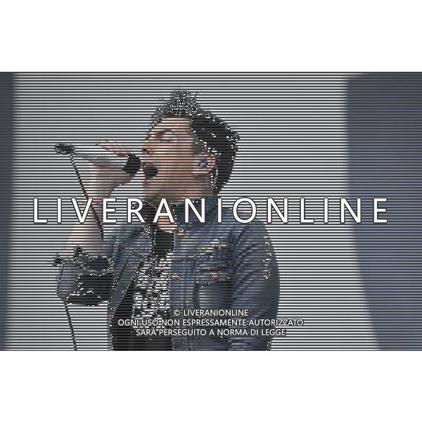 Lostprophets performing live at Leeds Festival, Bramham Park, Leeds on 28th August 2010. Photo shows lead singer Ian Watkins. ag aldo liverani sas only italy