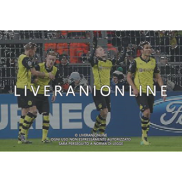 BORUSSIA DORTMUND - NAPOLI CHAMPIONS LEAGUE 26 NOVEMBRE 2013 NELLA FOTO: ESULTANZA DOPO IL GOL DI BLASZCZYKOWSKI ©MOSCA/AGENZIA ALDO LIVERANI SAS