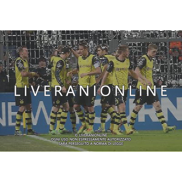 BORUSSIA DORTMUND - NAPOLI CHAMPIONS LEAGUE 26 NOVEMBRE 2013 NELLA FOTO: ESULTANZA DOPO IL GOL DI BLASZCZYKOWSKI ©MOSCA/AGENZIA ALDO LIVERANI SAS