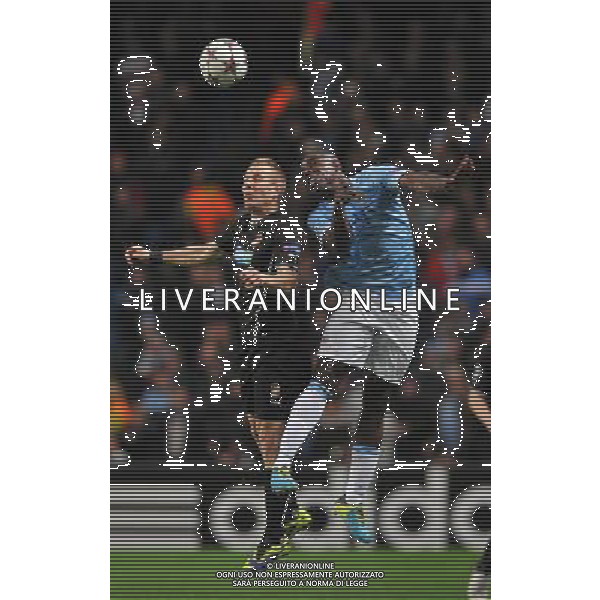 Viktoria Plzen\'s Daniel Kolar and Manchester City\'s Micah Richards battle for the ball Photo by Dave Howarth/CameraSport Football - UEFA Champions League Group D - Manchester City v FC Viktoria Plzen - Wednesday 27th November 2013 - Ethiad Stadium - Manchester Â© CameraSport - 43 Linden Ave. Countesthorpe. Leicester. England. LE8 5PG - Tel: +44 (0) 116 277 4147 - admin@camerasport.com - www.camerasport.com AG ALDO LIVERANI SAS ONLY ITALY