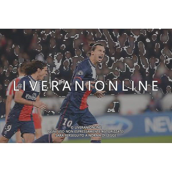 Joie Zlatan IBRAHIMOVIC - 27.11.2013 - Paris Saint Germain / Olympiakos - Champions League Photo : Fred Porcu / Icon Sport AG ALDO LIVERANI SAS ONLY ITALY