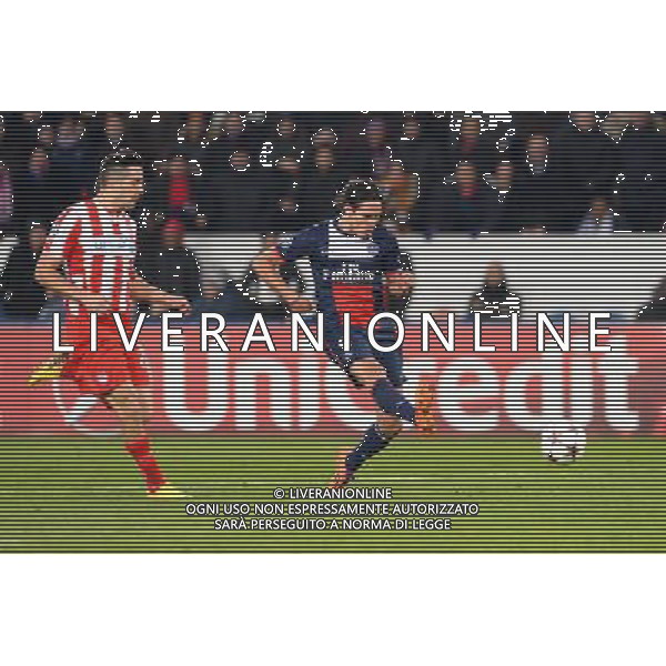 Goal Edinson CAVANI - 27.11.2013 - Paris Saint Germain / Olympiakos - Champions League Photo : Fred Porcu / Icon Sport AG ALDO LIVERANI SAS ONLY ITALY