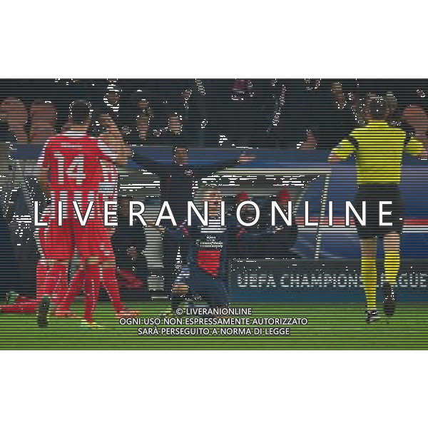 Expulsion Marco VERRATTI - 27.11.2013 - Paris Saint Germain / Olympiakos - Champions League Photo : Winter Press / Icon Sport AG ALDO LIVERANI SAS ONLY ITALY