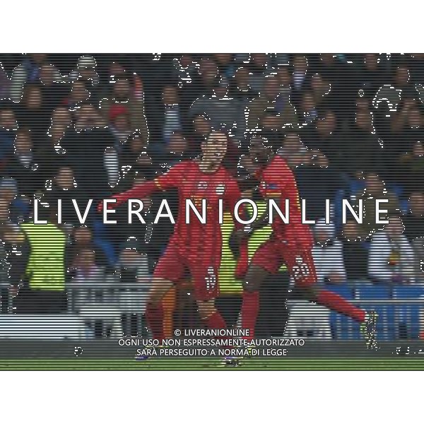 UEFA Champions League group B match between Real Madrid and Galatasaray SK at Santiago Bernabeu Stadium on November 27, 2013 in Madrid, Spain. Score: Real Madrid 4 vs Galatasaray 1 Pictured: Umut Bulut and Bruma of Galatasaray. LIGA MISTRZOW SEZON 2013/2014 PILKA NOZNA REAL MADRYT vs GALATASARAY ISTAMBUL FOT.SESKIM PHOTO/NEWSPIX.PL POLAND, TURKEY, GERMANY, AUSTRIA AND UK OUT !!! --- Newspix.pl AG ALDO LIVERANI SAS ONLY ITALY *** Local Caption *** www.newspix.pl mail us: info@newspix.pl call us: 0048 022 23 22 222 --- Polish Picture Agency by Ringier Axel Springer Poland