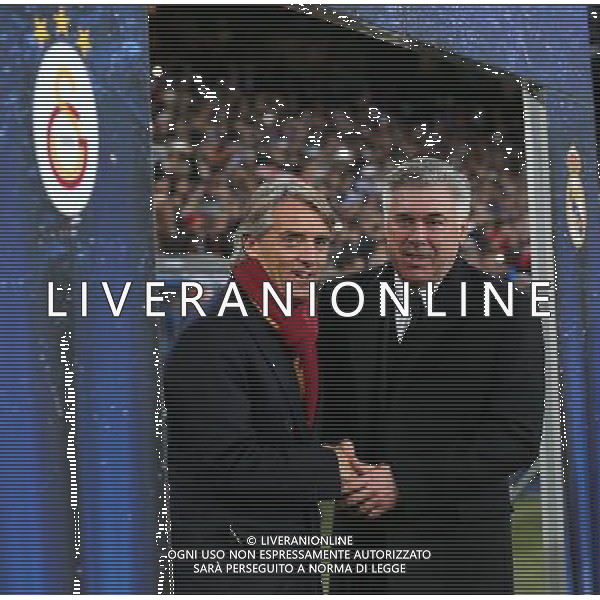 UEFA Champions League group B match between Real Madrid and Galatasaray SK at Santiago Bernabeu Stadium on November 27, 2013 in Madrid, Spain. Score: Real Madrid 4 vs Galatasaray 1 Pictured: Coach Roberto Mancini of Galatasaray and Coach Carlo Ancelotti of Real Madrid. LIGA MISTRZOW SEZON 2013/2014 PILKA NOZNA REAL MADRYT vs GALATASARAY ISTAMBUL FOT.SESKIM PHOTO/NEWSPIX.PL POLAND, TURKEY, GERMANY, AUSTRIA AND UK OUT !!! --- Newspix.pl AG ALDO LIVERANI SAS ONLY ITALY *** Local Caption *** www.newspix.pl mail us: info@newspix.pl call us: 0048 022 23 22 222 --- Polish Picture Agency by Ringier Axel Springer Poland