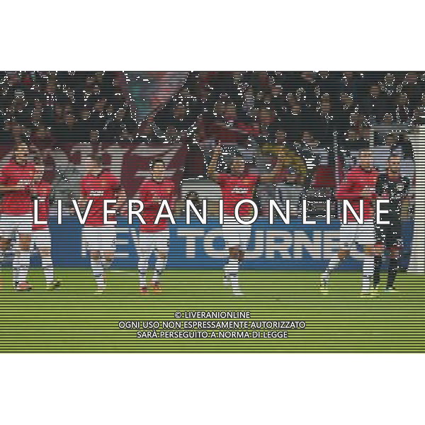 27.11.2013, BayArena, Leverkusen, GER, UEFA CL, Bayer Leverkusen vs Manchester United, Gruppe A, im Bild Antonio Valencia (Manchester United) bejubelt seinen Treffer zum 0:1, Torjubel / Jubel, Emotionen // during UEFA Champions League group A match between Bayer Leverkusen vs Manchester United at the BayArena in Leverkusen, Germany on 2013/11/27. EXPA Pictures © 2013, PhotoCredit: EXPA/ Eibner-Pressefoto/ Neis *****ATTENTION - OUT of GER***** ©photoshot/AGENZIA ALDO LIVERANI SAS - ITALY ONLY - EDITORIAL USE ONLY