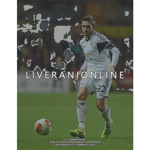 Swansea City\'s Angel Rangel in action during todays match Photo by Ian Cook/CameraSport Football - UEFA Europa League Group A - Swansea City v Valencia - Thursday 28th November 2013 - The Liberty Stadium - Swansea © CameraSport - 43 Linden Ave. Countesthorpe. Leicester. England. LE8 5PG - Tel: +44 (0) 116 277 4147 - admin@camerasport.com - www.camerasport.com AG ALDO LIVERANI SAS ONLY ITALY